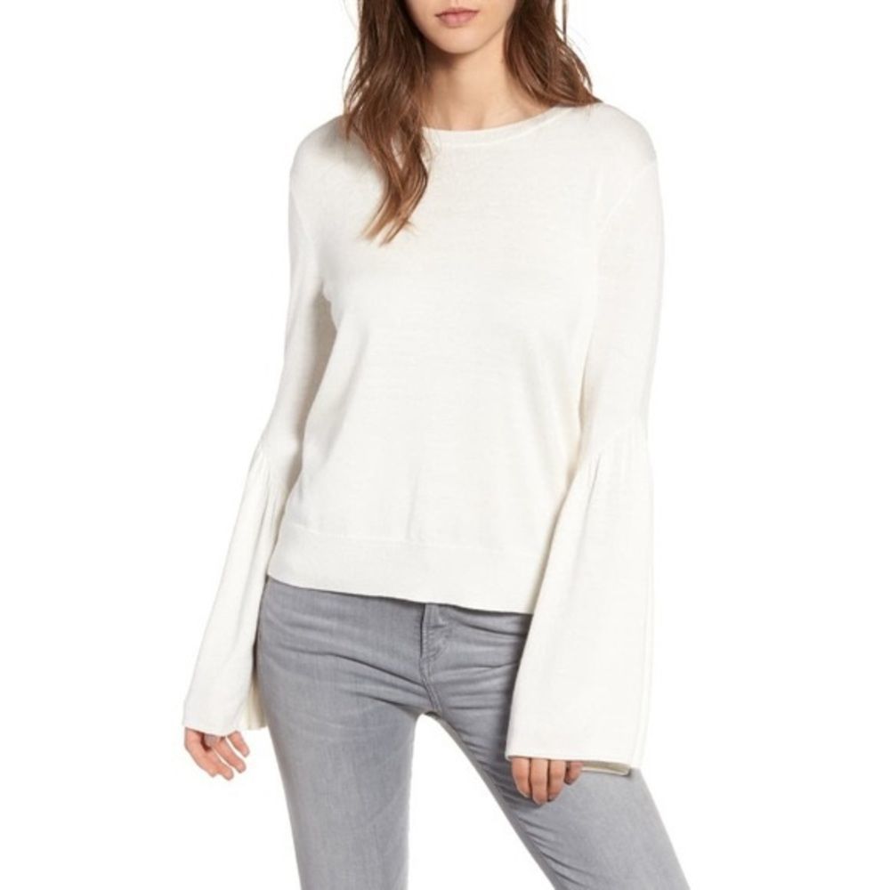 Leith Cream Long Sleeve Bell Sleeve Shirt